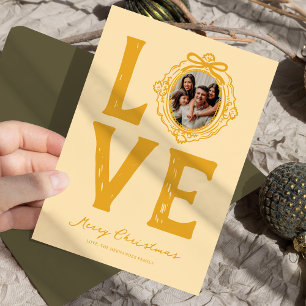 Tarjeta Festiva Navidades de fotografía de Doodle Love Family