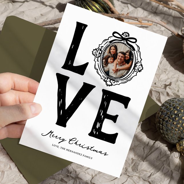 Tarjeta Festiva Navidades de fotografía de Doodle Love Family (Subido por el creador)