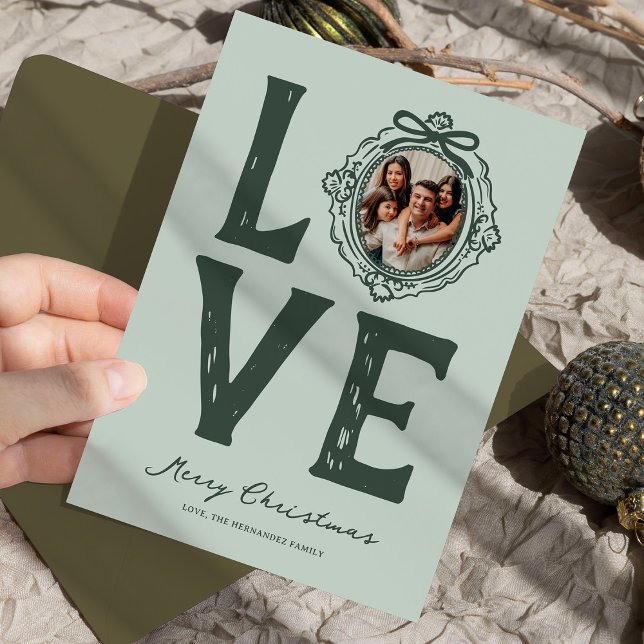 Tarjeta Festiva Navidades de fotografía de Doodle Love Family (Subido por el creador)