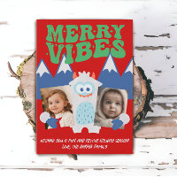 Navidades de fotografía de dos niños retro Yeti Wh