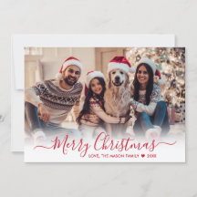 Navidades de fotografía de escritura roja moderna