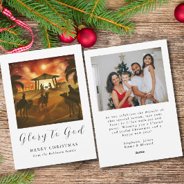 Tarjeta Festiva Navidades de fotografía de familia Natividad Glori