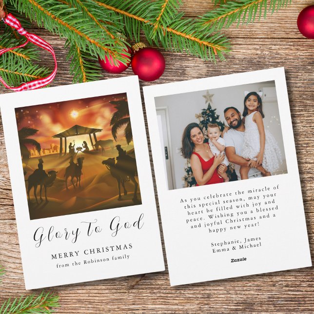 Tarjeta Festiva Navidades de fotografía de familia Natividad Glori (Subido por el creador)