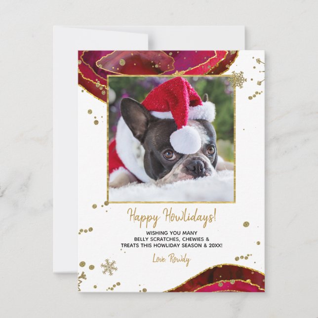 Tarjeta Festiva Navidades de fotografía de familia o Mascota de la (Anverso)