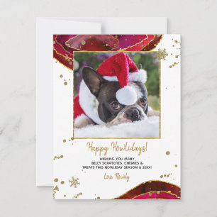 Tarjeta Festiva Navidades de fotografía de familia o Mascota de la