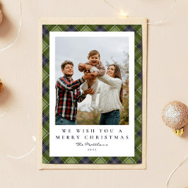 Tarjeta Festiva Navidades de fotografía de familia Rustic Festix G
