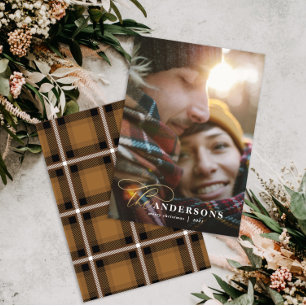 Tarjeta Festiva Navidades de fotografía de guijarros dorados de mo