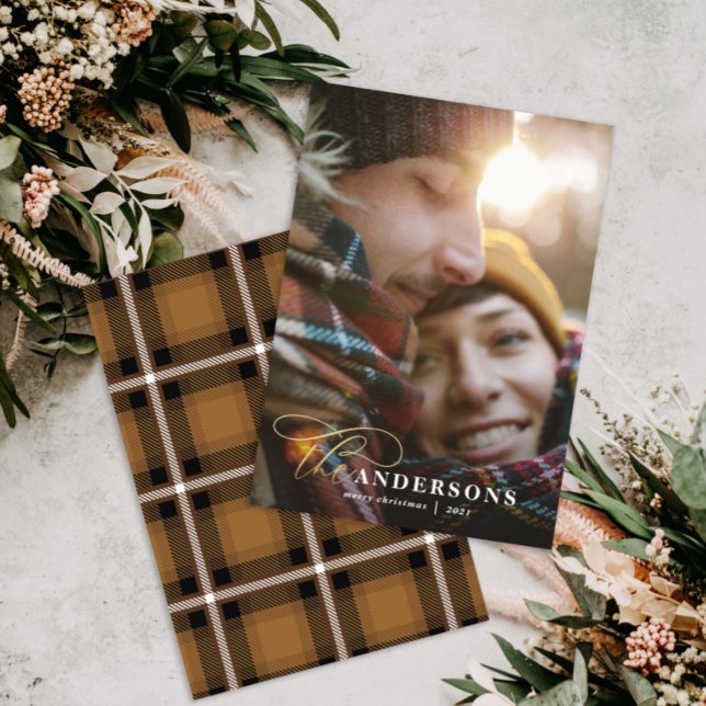 Tarjeta Festiva Navidades de fotografía de guijarros dorados de mo (Subido por el creador)
