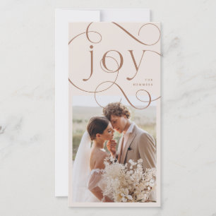 Tarjeta Festiva Navidades de fotografía de Joy elaborados y florec