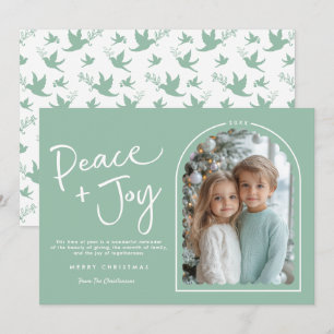 Tarjeta Festiva Navidades de fotografía de la alegría por la paz d