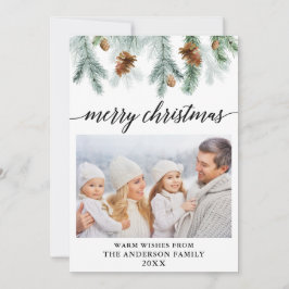 Tarjeta Festiva Navidades de fotografía de la caligrafía acuarela