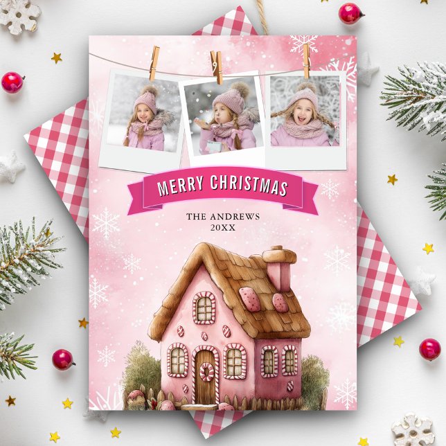 Tarjeta Festiva Navidades de fotografía de la casa Gingerbread de  (Subido por el creador)