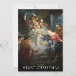 Tarjeta Festiva Navidades de fotografía de la escena religiosa de 