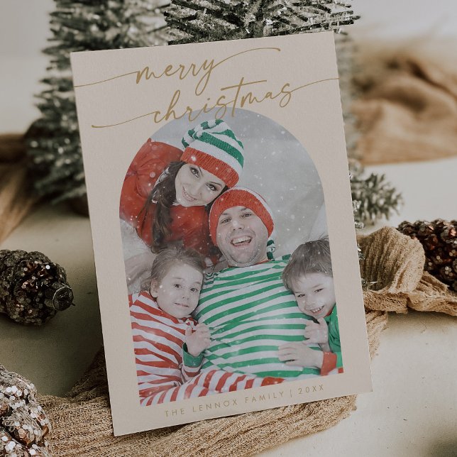 Tarjeta Festiva Navidades de fotografía de la familia Boho Moda Cr (Subido por el creador)