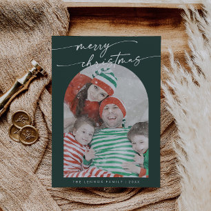 Tarjeta Festiva Navidades de fotografía de la familia Boho Moda Da