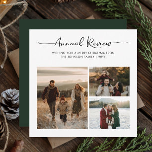 Tarjeta Festiva Navidades de fotografía de la familia de guiones d