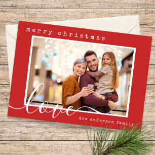 Tarjeta Festiva Navidades de fotografía de la familia de guiones m