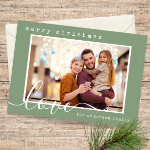 Tarjeta Festiva Navidades de fotografía de la familia de guiones m