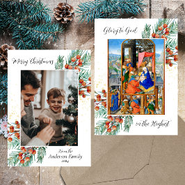 Tarjeta Festiva Navidades de fotografía de la familia de la Nativi
