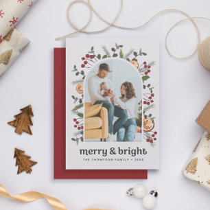 Tarjeta Festiva Navidades de fotografía de la familia de marcos ar