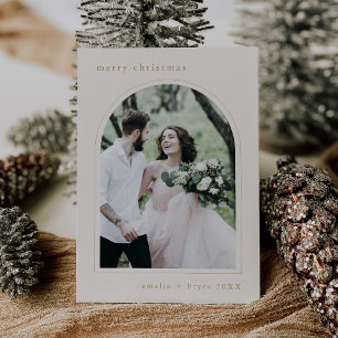 Tarjeta Festiva NAVIDADES de fotografía de la familia del Arco Úni