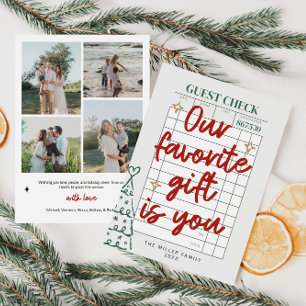 Tarjeta Festiva Navidades de fotografía de la familia Guest Check