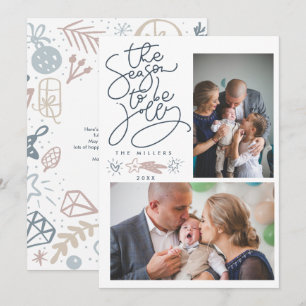 Tarjeta Festiva Navidades de fotografía de la familia Nordic Merry