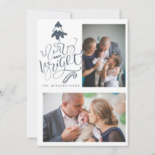 Tarjeta Festiva Navidades de fotografía de la familia Nordic Merry