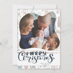 Tarjeta Festiva Navidades de fotografía de la familia Nordic Merry