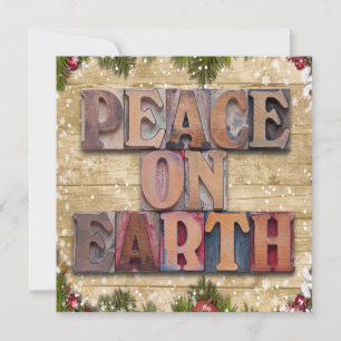 Tarjeta Festiva Navidades de fotografía de la familia Peace On Ear