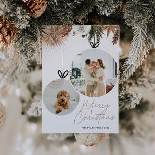 Tarjeta Festiva Navidades de fotografía de la familia Rustic Water