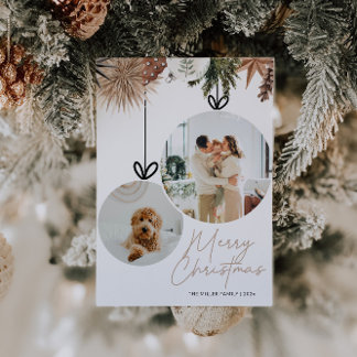 Tarjeta Festiva Navidades de fotografía de la familia Rustic Water