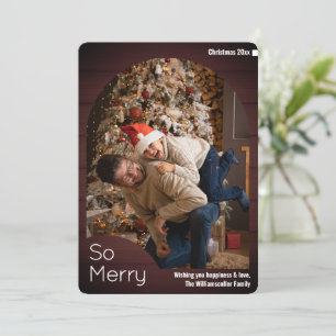 Tarjeta Festiva Navidades de fotografía de la familia Wood