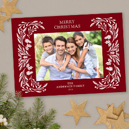 Tarjeta Festiva Navidades de fotografía de la vegetación del invie