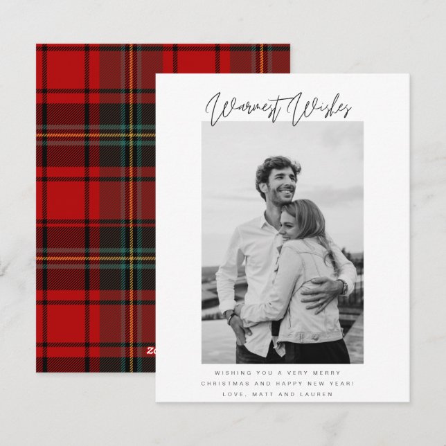 Tarjeta Festiva Navidades de fotografía de los deseos más cálidos  (Anverso / Reverso)