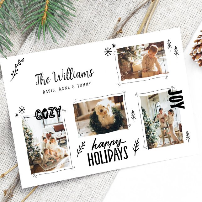 Tarjeta Festiva Navidades de fotografía de mano Dibujando Doodle 4 (Subido por el creador)