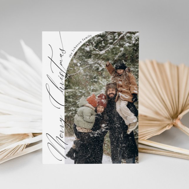 Tarjeta Festiva Navidades de fotografía de media arco de escritura (Subido por el creador)