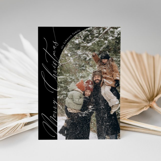 Tarjeta Festiva Navidades de fotografía de media arco de escritura (Subido por el creador)