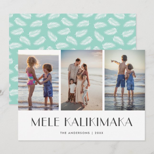 Tarjeta Festiva Navidades de fotografía de Mele Kalikimaka abandon (Anverso / Reverso)