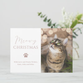 Tarjeta Festiva Navidades de fotografía de Meowy Navidades