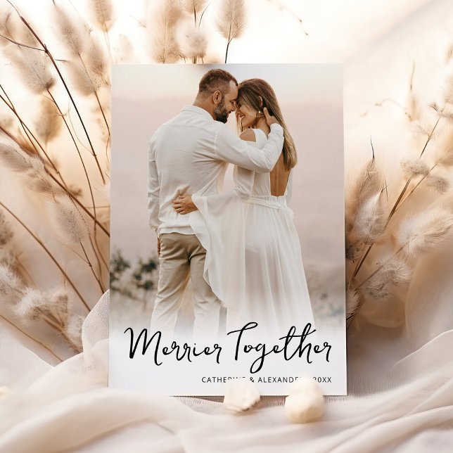 Tarjeta Festiva Navidades de fotografía de Merrier Together (Subido por el creador)