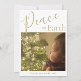 Tarjeta Festiva Navidades de fotografía de oro simple y moderno po