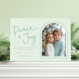 Tarjeta Festiva Navidades de fotografía de pastel Green Modern Arc