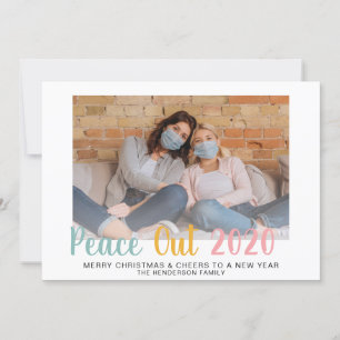 Tarjeta Festiva Navidades de fotografía de Peace Out 2020 Pastels