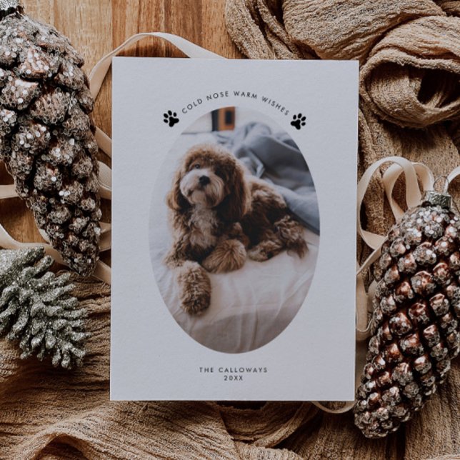 Tarjeta Festiva Navidades de fotografía de perro con nariz fría y  (Subido por el creador)