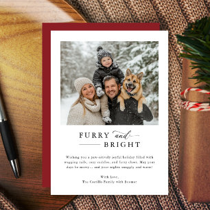 Tarjeta Festiva Navidades de fotografía de perro de familia modern