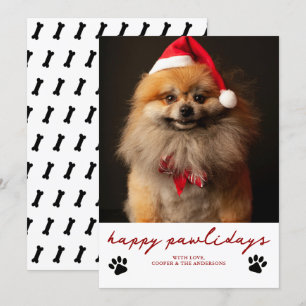 Tarjeta Festiva Navidades de fotografía de perro del Mascota de Pa