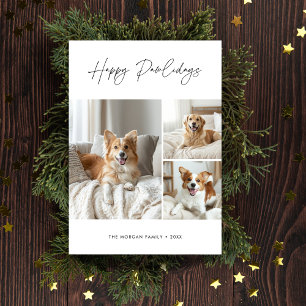Tarjeta Festiva Navidades de fotografía de perro graciosos