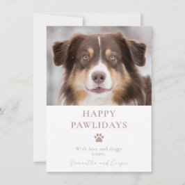 Tarjeta Festiva Navidades de fotografía de perro personalizado