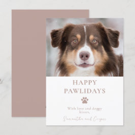 Tarjeta Festiva Navidades de fotografía de perro personalizado
